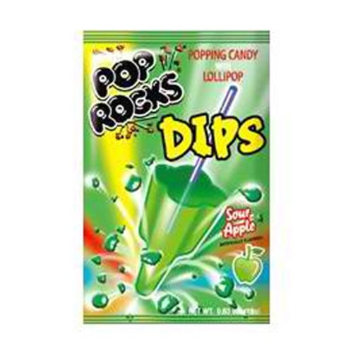 Green Sour Apple Pop Rocks Dips Candy Packs 18 Count logo