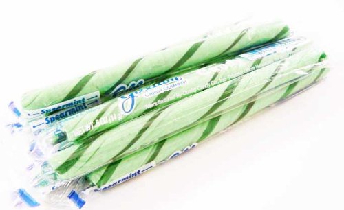 Green Spearmint Old Fashioned Hard Candy Sticks: 10 Count (individually Wrapped) logo