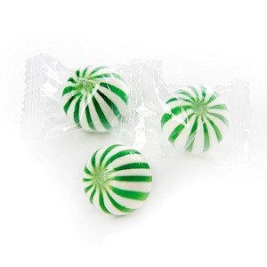 Green & White Sassy Spheres Striped Candy Balls Lime 1 Pound logo