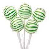 Green & White Sassy Spheres Striped Suckers Lime Flavored 1 Pound logo