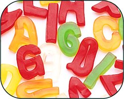 Gummi Gummy Alphabet Letters Candy 1 Pound Bag logo