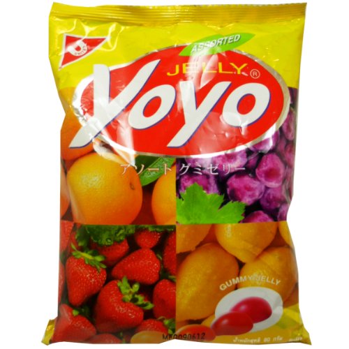 Gummy Jelly Candy Assorted Fruit Flavour Snack Net Wt 80 G (2.82 Oz) Yo-yo Brand X 2 Bag logo