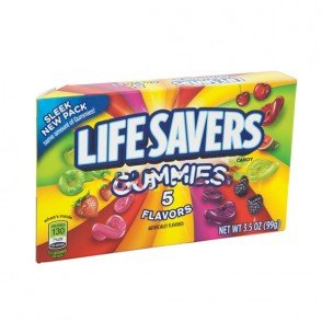 Gummy Lifesaver 5 Flavor Theater Box 3.5 Ounces 12 Count logo