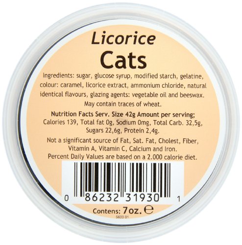 Gustaf’s Dutch Licorice Cats, 7 ounce Containers (Pack of 6) logo