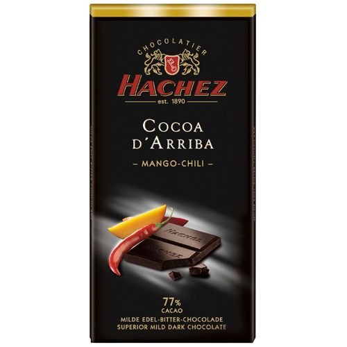 Hachez Choc Bar 77% Mango Chili 3.5 Oz (Pack of 10) logo