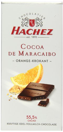 Hachez Cocoa De Maracaibo Chocolate Bar, Orange Crunch, 3.5 Ounce logo