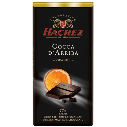 Hachez Dark Choc Orange 77% Cacao (economy Case Pack) 3.53 Oz Bar (Pack of 10) logo