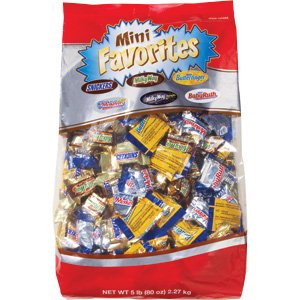 Halloween Mini Candy Bars Chocolate Mini Favorites Candies 5 Pound Bag logo