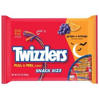 Halloween Twizzlers Pull’n’peel Grape and Orange 10.1 Oz Bag(Pack of 4 Bags) logo