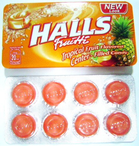 Halls Candy Fruitti Tropical Fruit Flavored Center-filled Candy (10packs) logo