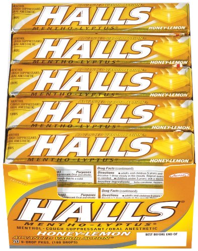 Halls Honey Lemon, 20-count Packages logo