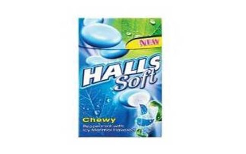 Halls Soft Chewy Peppermint With Icy Menthol Flavored 30g. (20 Packs-box) logo