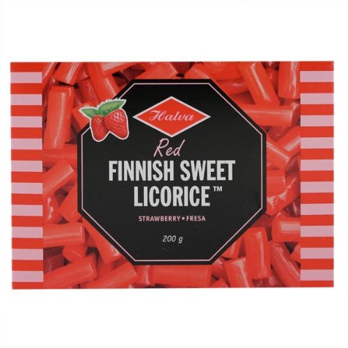 Halva Red Finnish Sweet Strawberry Licorice 200g Licorice Pieces logo