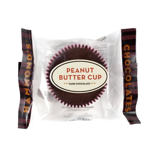 Hammond’s Candies Dark Chocolate Peanut Butter Cup logo