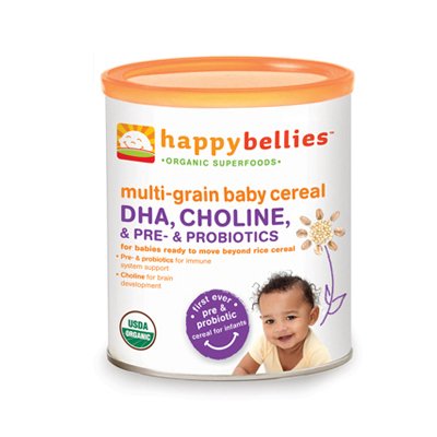 Happy Baby Nurture Inc. Happy Bellies Dha Pre and Probiotics + Choline Organic Multi – Grain Cereal 7 Oz – 7 Oz (Pack of 6) logo