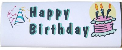 Happy Birthday Chocolate Candy Bar 2.5 Oz logo