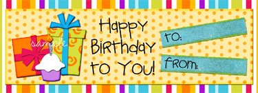 Happy Birthday Chocolate Candy Bar -yellow Stipe Presents logo