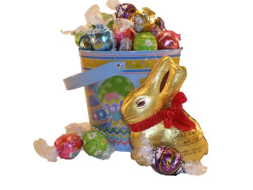 Happy Easter! Lindt Chocolate Truffles and Bunny Gift Basket logo