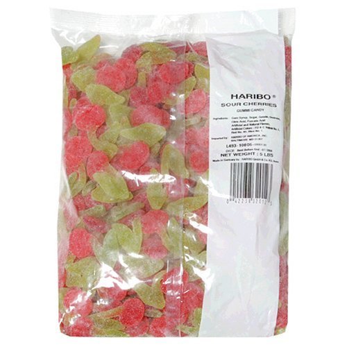 Haribo Fat-free Gummi Candy, Sour Cherries, 5-pound Bag logo