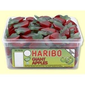 Haribo Giant Apples Tub 120 Pieces 2kg logo