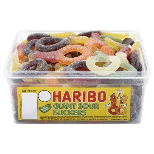 Haribo Giant Plain Suckers 60 Pieces logo