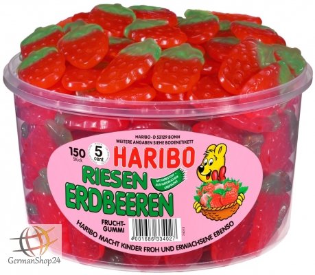 Haribo Giant Strawberries, Box logo