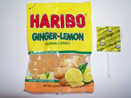 Haribo Ginger-lemon Gummi Candy 4oz and Free Ginger-lemon Lollipop logo