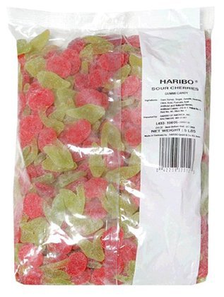 Haribo Gummi Candy, 5 Lb Bag, Sour Cherries (quantity Of 2) logo