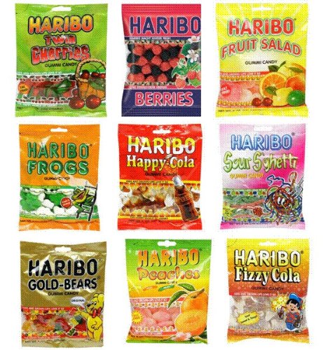 Haribo Gummi Candy Assorted 9 Packs logo