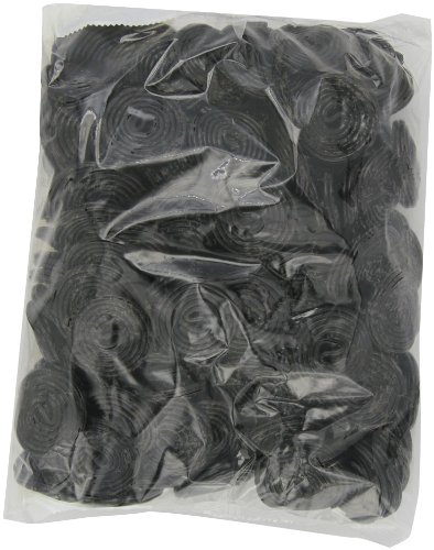 Haribo Gummi Candy, Black Licorice Wheels, 5-pound Bag logo