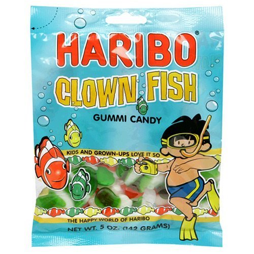 Haribo Gummi Candy, Clown Fish, 5 ounce Bags (Pack of 24) logo