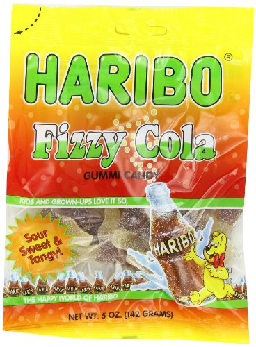 Haribo Gummi Candy, Fizzy Cola, 5 ounce Bags (Pack of 12) logo