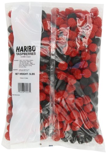 Haribo Gummi Candy, Raspberries, 5-pound Bag logo