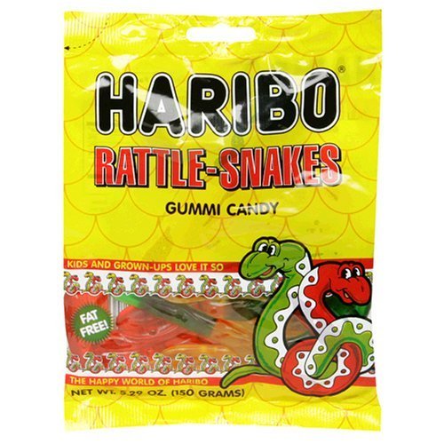 Haribo Gummi Candy, Rattle-snakes, 5 ounce Bags (Pack of 24) logo