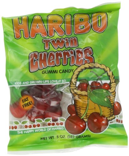 Haribo Gummi Candy, Twin Cherries, 5 ounce Bags (Pack of 12) logo