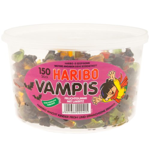 Haribo Gummi Candy – Vampires (tub 150 Pieces) logo