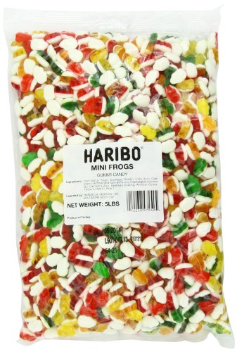 Haribo Gummy Candy, Mini Frogs, 5-pound Bag logo