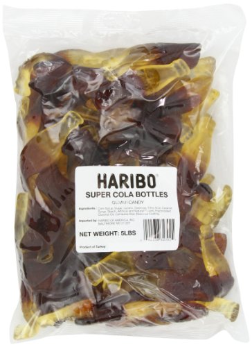 Haribo Gummy Candy, Super Cola Bottles, 5–pound Bag logo