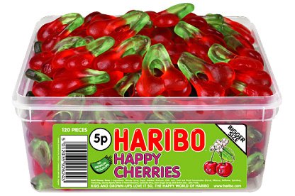 Haribo Happy Cherries – Cherry Flavoured Sweets – Full Tub logo