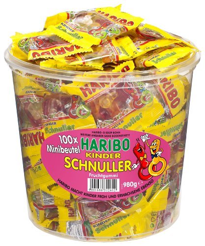 Haribo Kinder Schnuller 100minibeutel, 1er Pack (1 X 980 G Dose) logo