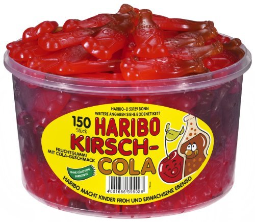 Haribo Kirsh-cola ( Cherry Cola ) Tub -150 Pcs logo