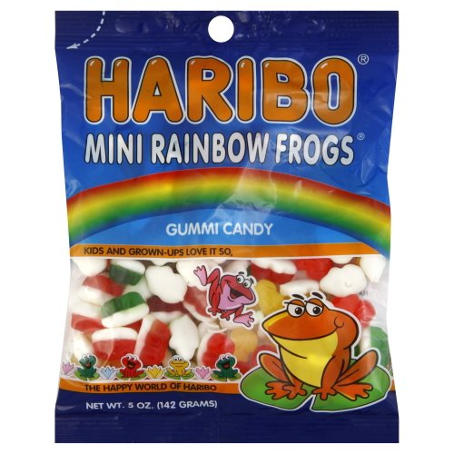 Haribo Mini Rainbow Frogs Gummi Candy 5oz logo