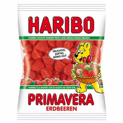 Haribo Primavera Strawberry Gummy Candy -pack of 6 X 200 G logo