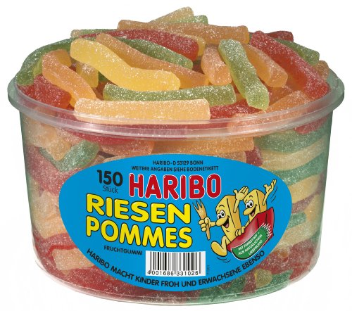 Haribo Riesen Pommes Gummy Candy In Tub -150 Pcs logo