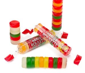 Haribo Roulette Gummy Candy Rolls: 36 Count logo