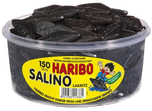 Haribo Salino 1.2 Kg – 150 Pieces – Licorice Lakritz Box – 42 Oz. Or 2.6lbs logo