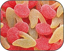 Haribo Sour Cherries Gummi Gummy Candy 1 Pound Bag logo