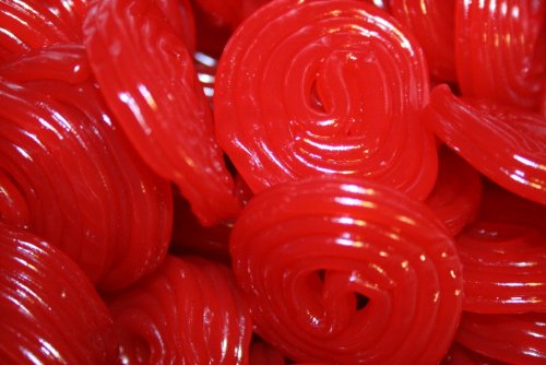 Haribo Strawberry Licorice Wheels, 10 Lbs logo