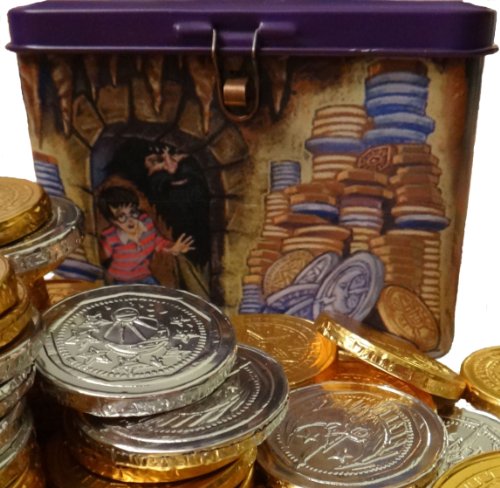 Harry Potter Bank With Gold Galleon & Silver Sickle Milk Chocolate Coins logo