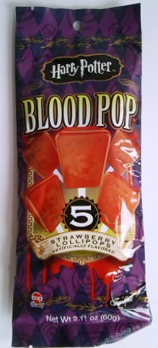 Harry Potter Blood Pops Strawberry Lollipops Pack of 5 2.11oz Candies logo